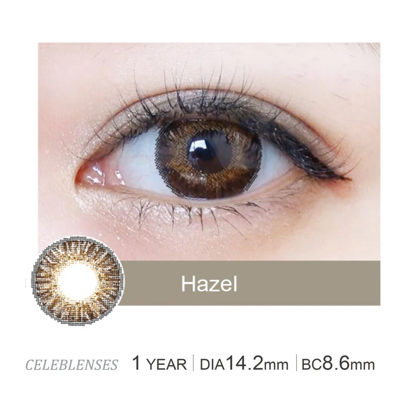 wholesale yearly cat eye crazy lens luxurious contact lens case sweety topaz