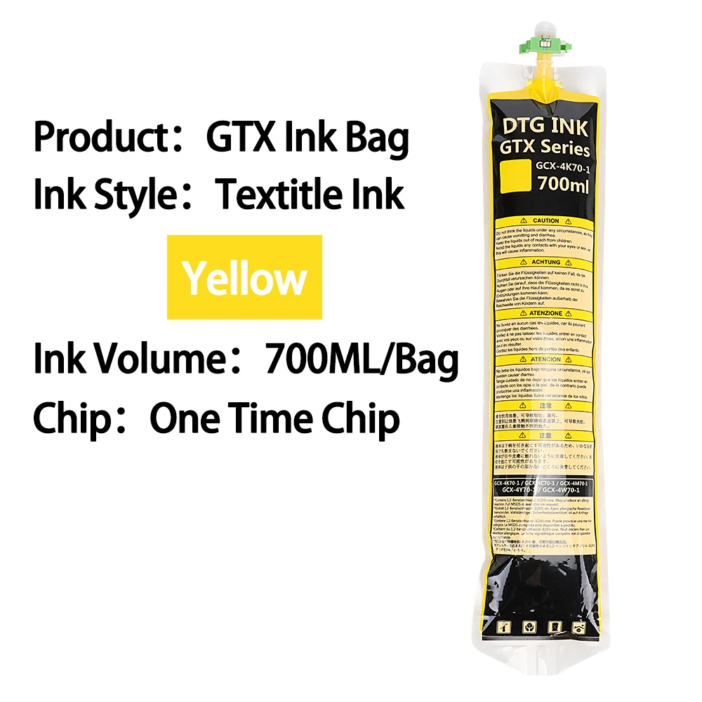 Bolsa Tinta Textil Blanca DTG 700ml Para Impresora Brother GTX / GTX PRO – HQHQ Calidad A+