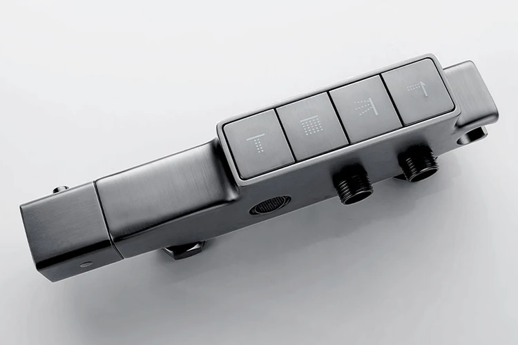 Juego de sistema de ducha con llave de piano cromado para baño