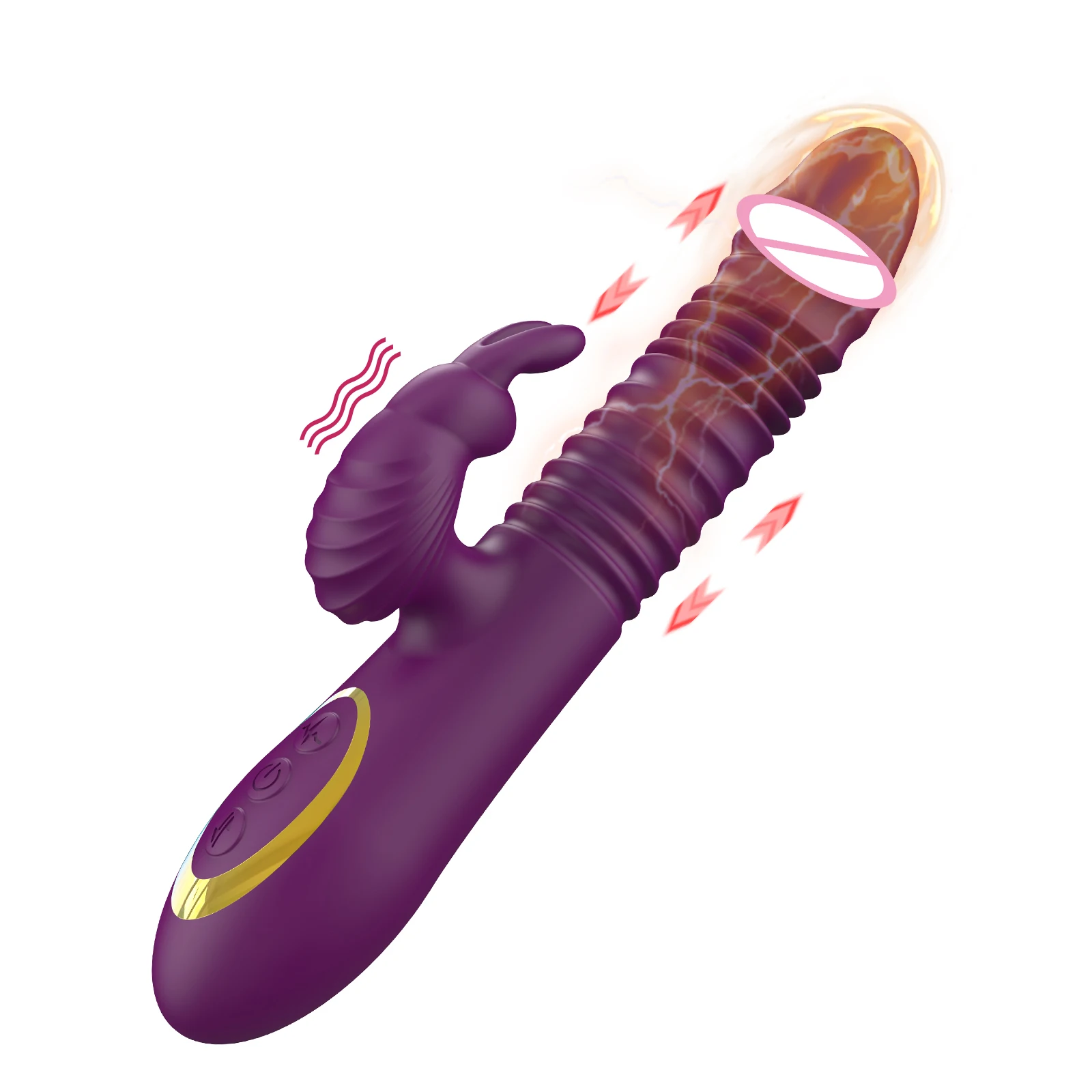 Usting Rabbit Vibrator Triple Action G Spot Vibrator with Independent Clitoral Stimulator and Patterns Waterproof Rechargeable