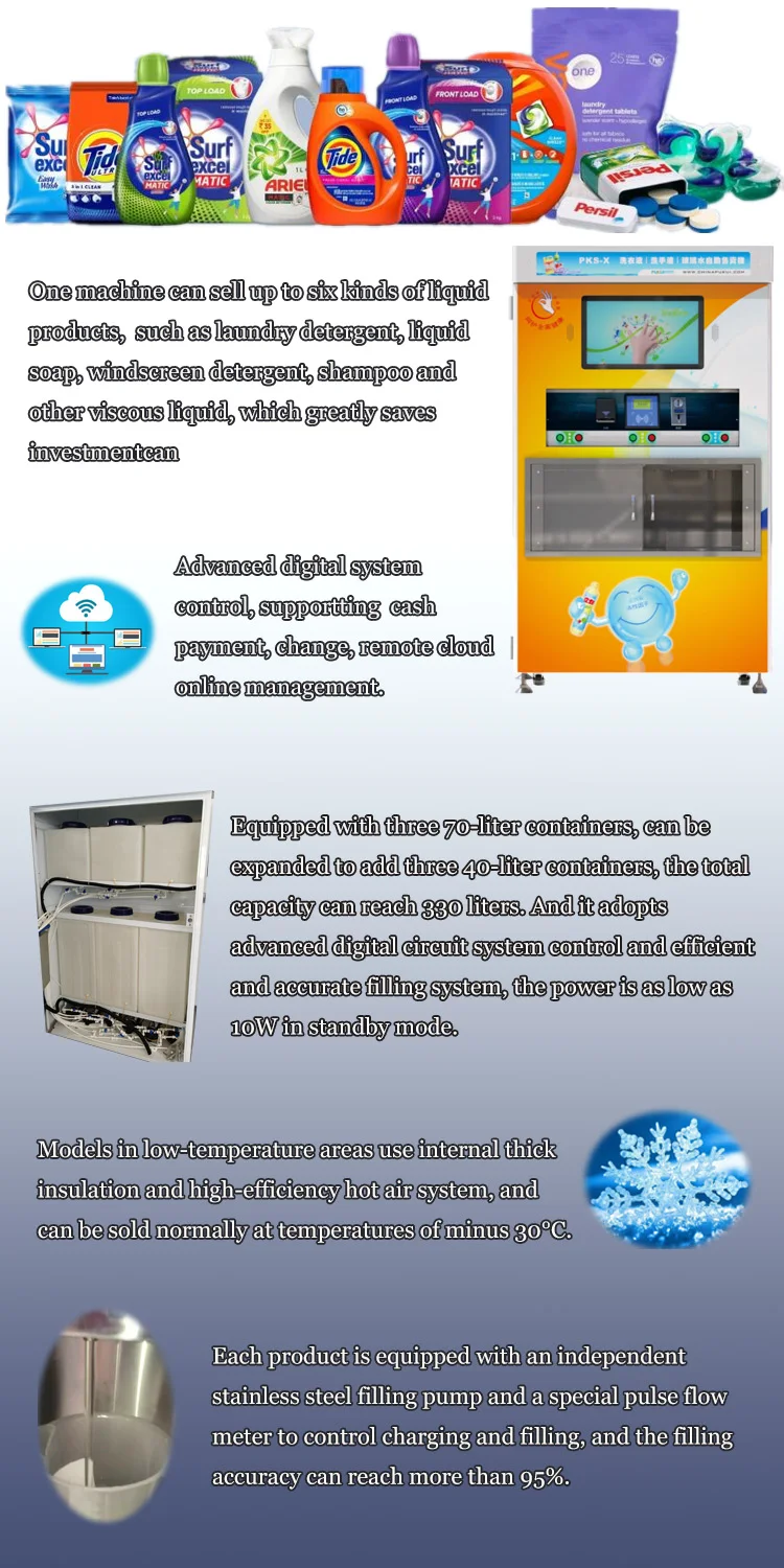 Cheap Liquid Soap Vending Machine Advertising Display Detergent Vending