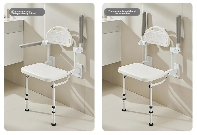 product wall mounted shower chair for elderly or disabled bathroom folding stool seat with rehabilitation therapy supplies-7