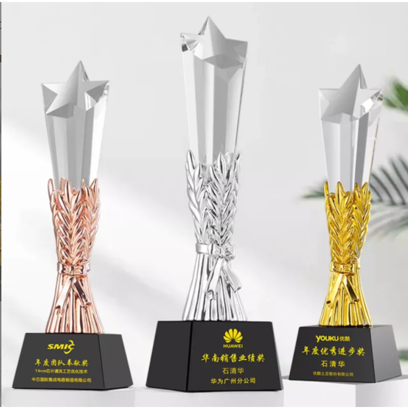 product shining  crystal crafts k9 crystal glass star customized metal trophy custom design golden resin awards plaques trophies-36