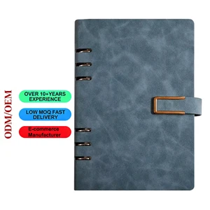 A5 Size Printed PU Leather Cover 6 Binder Notebook Buckle Soft Spiral Offsets Paper Loose-Leaf Business Notepad School Use