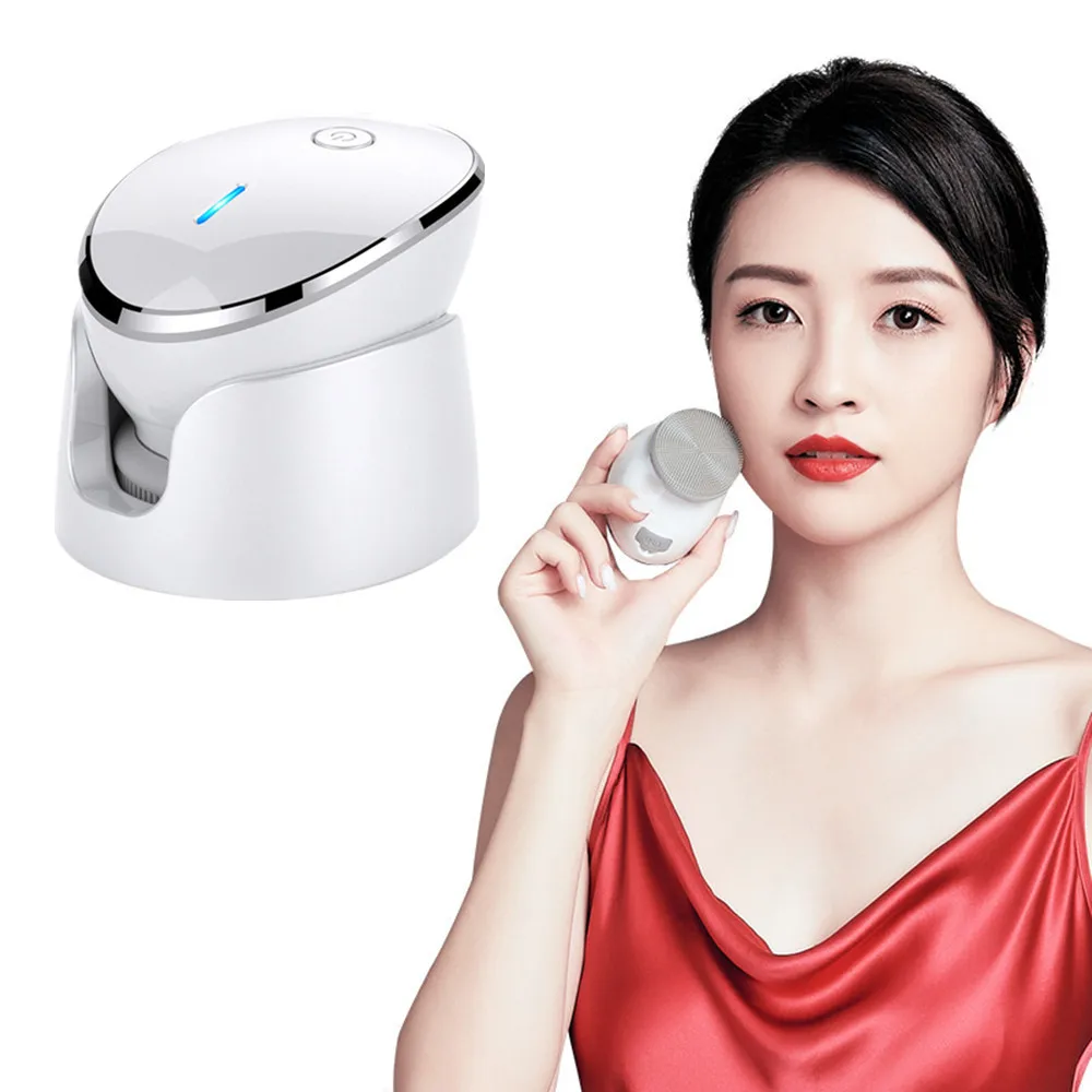 IFINE BEAUTY Multifunction 42 Degree Heating Sonic Vibration Silicone Facial Cleansing Brush for Woman