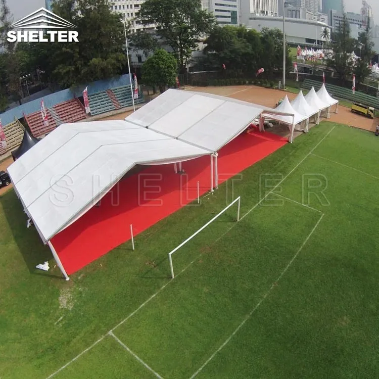 Shelter-structure Project in Indonesia 15x60m White Marquee Tent 15x40m 15x30m Transparent Tenda Roder Large Event Wedding Tent