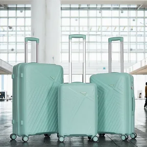 Durable PP Luggage Set 3 Pieces 20 24 28" Size Hard Shell Polypropylene Suitcase With Caster Wheel and Lock