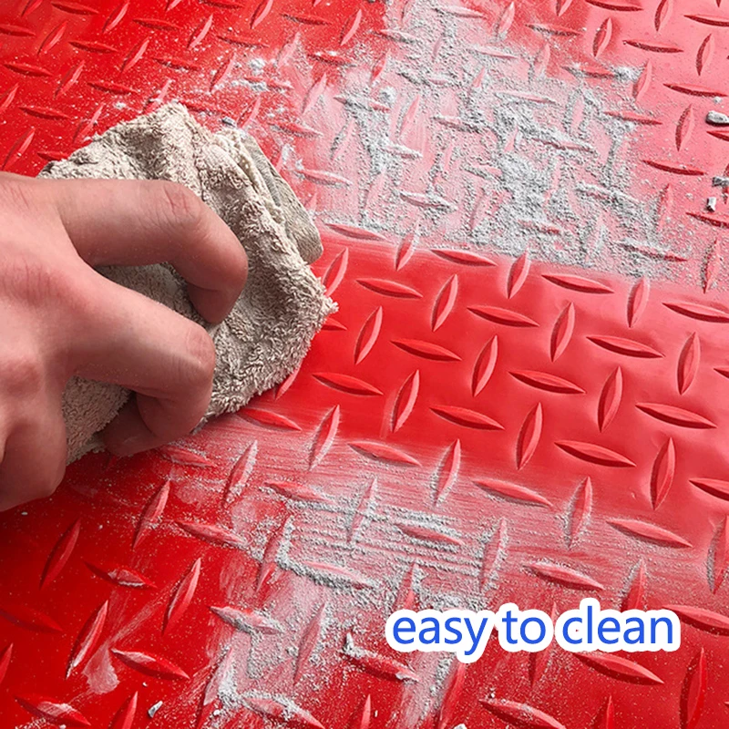 Diamond Plate PVC Flooring 6mm Roll Garage Floor Covering Anti-Slip Indoor/Outdoor Vinyl Laminate Floor Featuring Anti-Slip