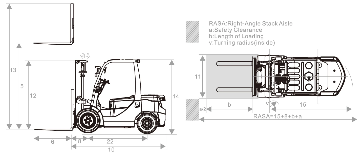 GOODSENSE Xe nâng 4 bánh mới diesel 1,5 - 10 tấn nâng nâng động cơ diesel xe nâng cho công trường xây dựng 6