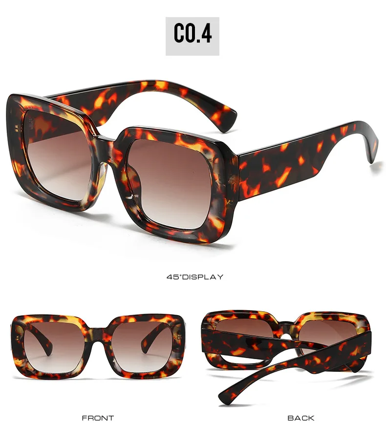 Trendy Rectangle Leopard Brown Sunglasses Women Men Retro Square Fashion Shades Women main image 3