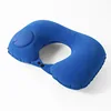Medium blue flocking inflatable u pillow - single pack