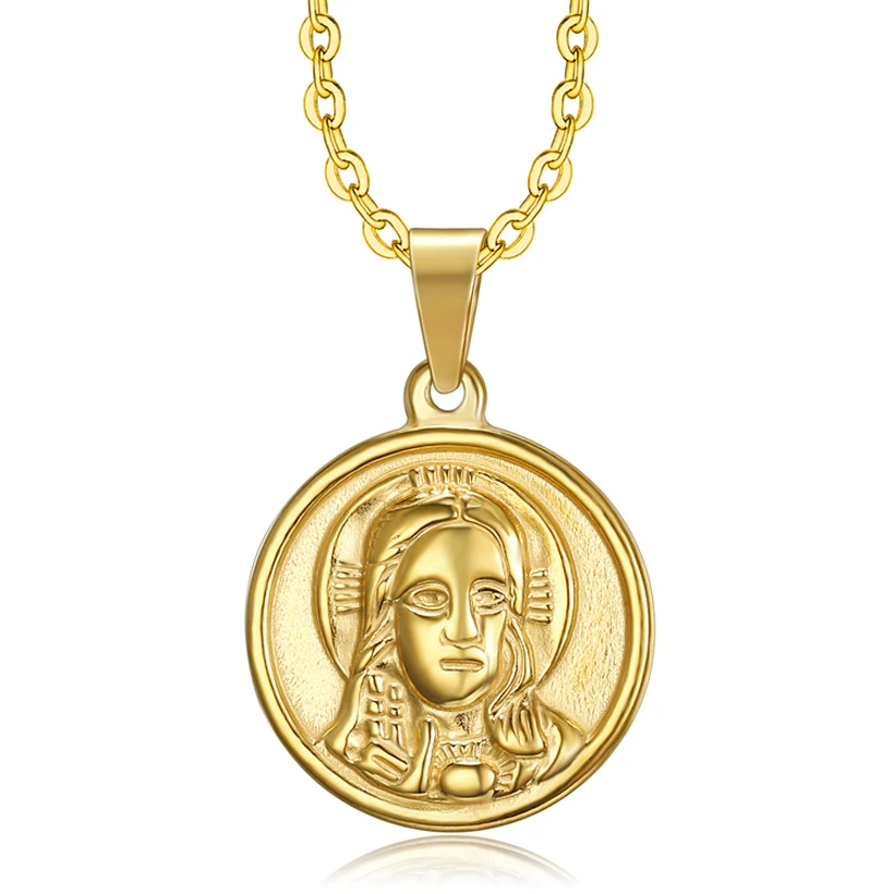 Queen Nefertiti Necklace Stainless Steel Egyptian Face Head Pendant 14k ...