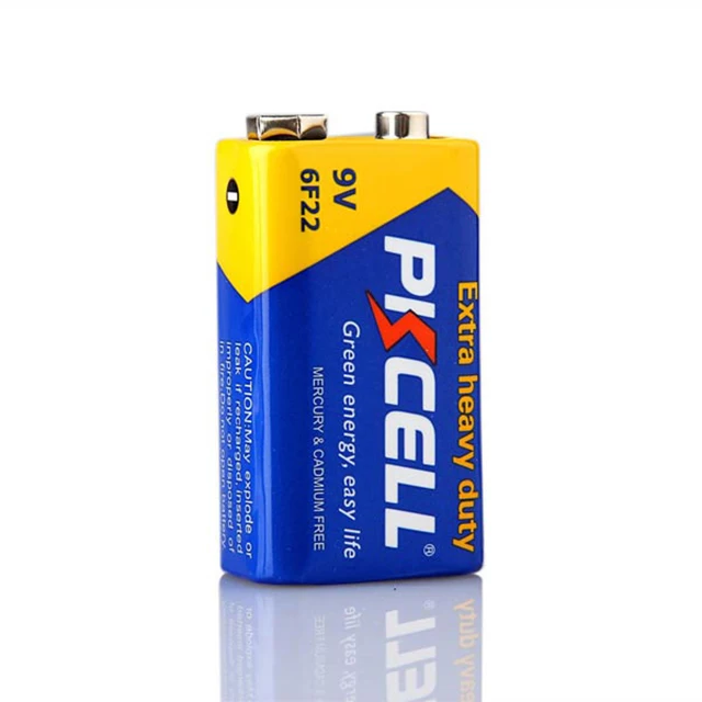 PKCELL brand carbon zinc battery 9v 6f22 battery for human body thermometer