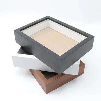 MDF Black or White shadow box photo picture frames made in China