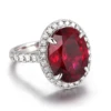 14K white gold lab gemstone ring