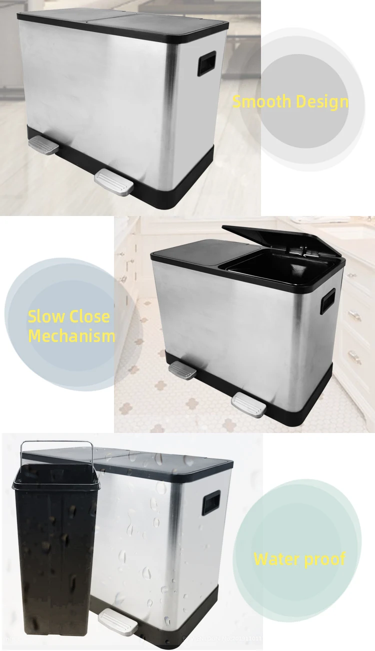 Dual Compartment Kitchen Recycle Trash Can Classification Trash Can   Hb03349ade13d4af0ba260291324e966ee 