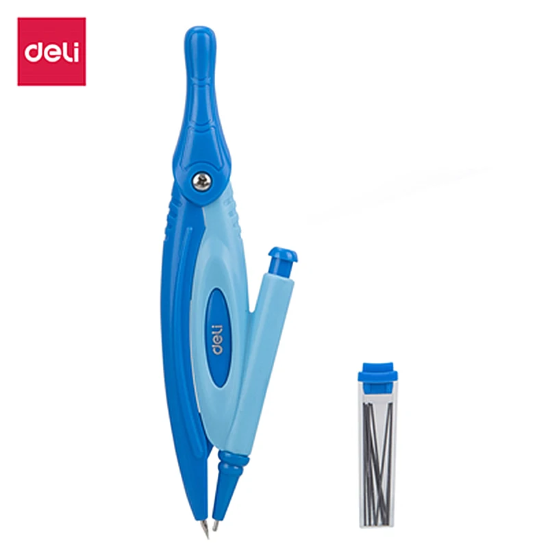 Deli EG20002 Compasses with Mechanical Pencils Plastic 2 Pcs 2C Stationery1pc