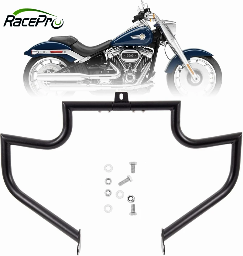TWOM Engine Guard Crash Bars For Harley Softail FatBoy (2000-2017) – Black Iron Highway Bars