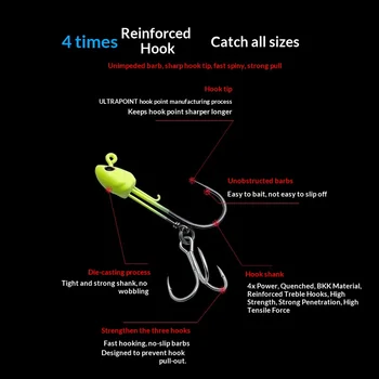 Factory Wholesale Luminous All-Purpose Lead Head Hook Soft Bait Soft Tail Hook Reinforced for Bass Hook Eel Hook Fishing Fishing – Soft Lure – view 5