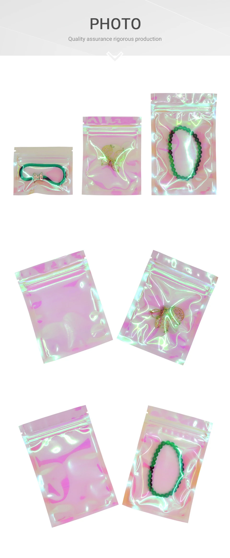 holographic zip bolsas