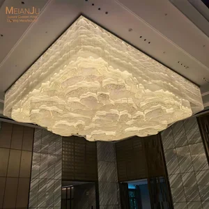 Rectangle Large Modern Hotel Banquet Hall Lighting Crystal Non-Standard Creative Flower Type Chandelier