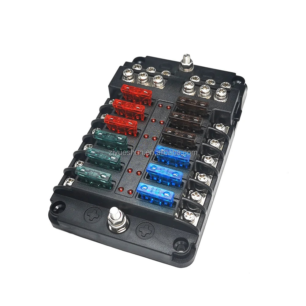 Universal 100 Amp Blade Marine Fuse Block 12 Way Circuit Dc 12v Fuse