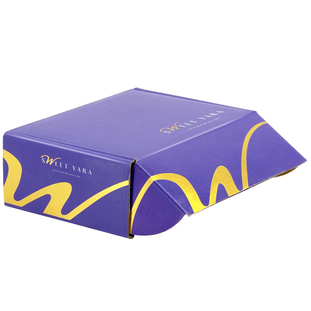 White square Cardboard Custom Wig Packaging Box Rose Gold logo
