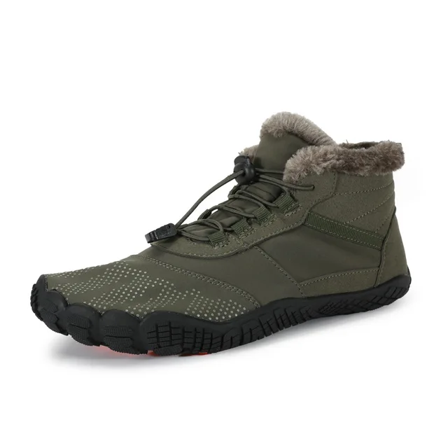 Men's Women's Winter Outdoor Velvet Five-Finger Sports Cycling Shoes Non-Slip Waterproof Hiking Shoes with Thickened Mesh