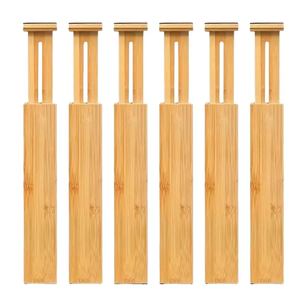 product best price eco friendly adjustable bamboo storage containers extensible drawer dividers for kitchen toys organizer tableware-2