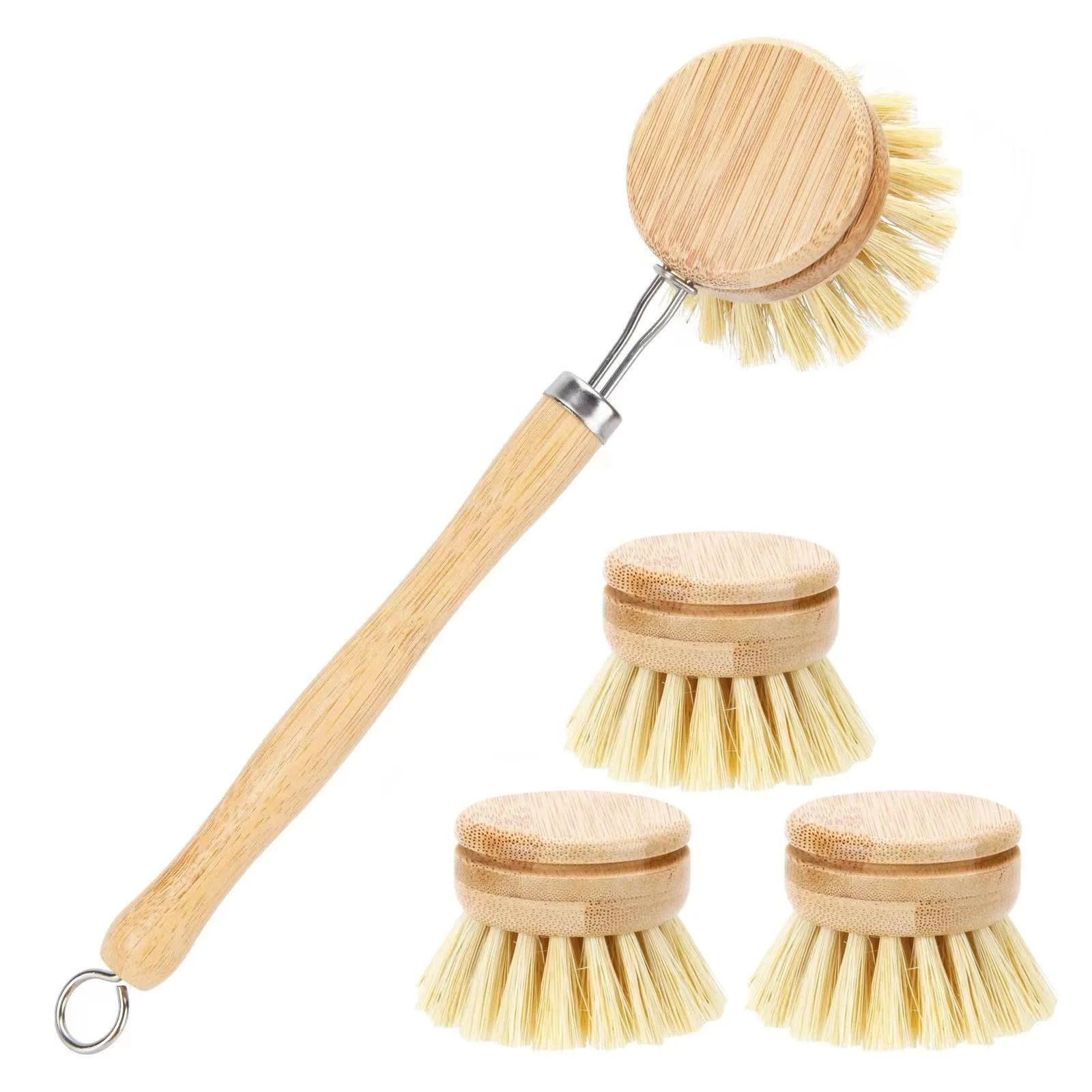 Geschirr brste zum Reinigen von Kchen utensilien Umwelt freundliche  Produkte Bambus schalen brste mit 4 Ersatz kpfen