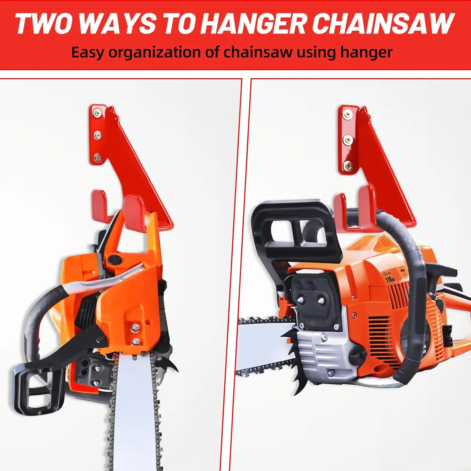 2PCS Chainsaw Wall Mount Hanger Heavy Duty Hanging Rack For Garage