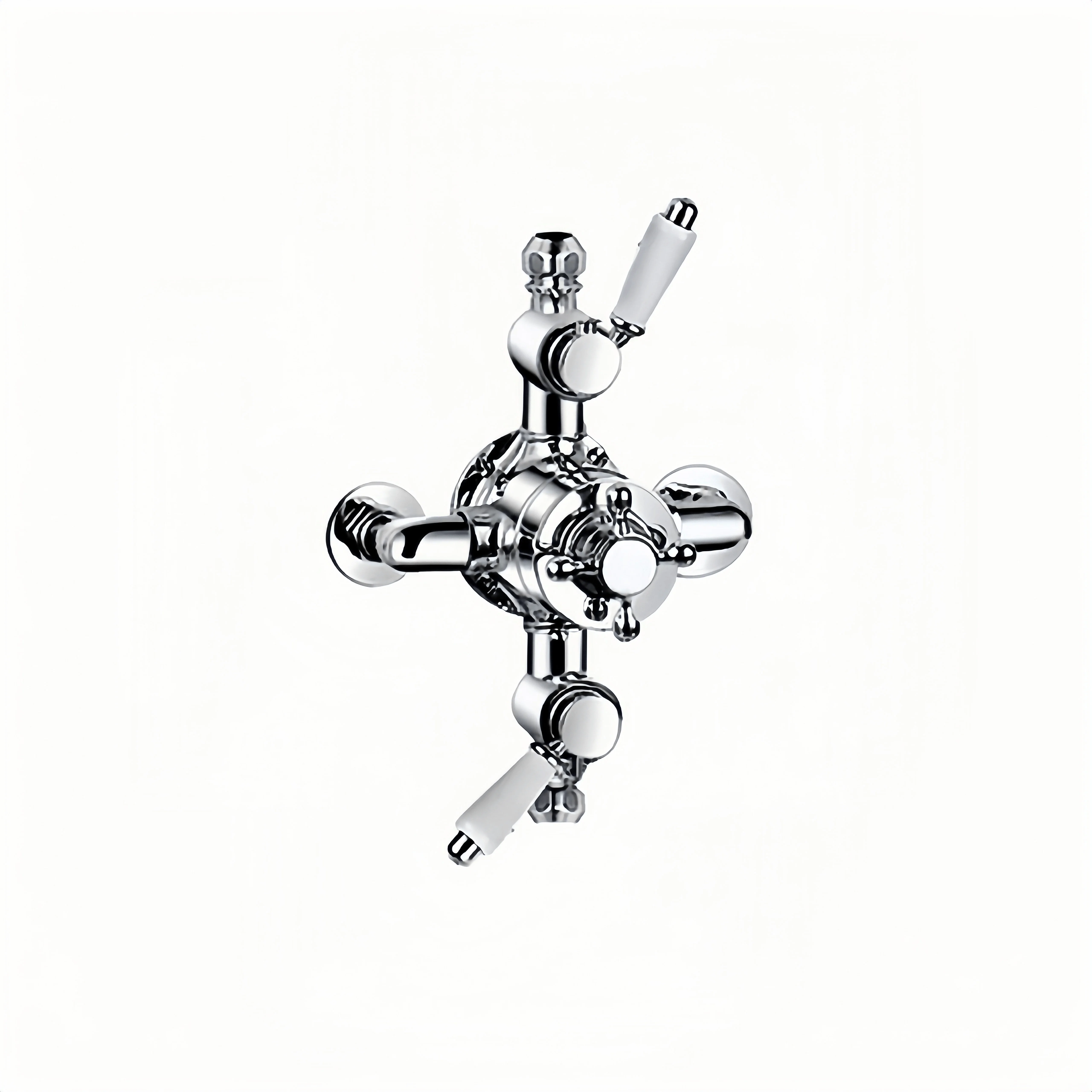Traditional Triple Handles Thermostatic Exposed Shower Valve