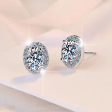 Gorgeous Aesthetic GRA certified Moissanite 925 sterling silver earrings