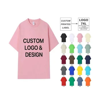 High Quality Custom Logo Plus Size Men's Clothing Wholesale Cheap Oversize Casual Style O-Neck Knitted T-shirt For Men and Women