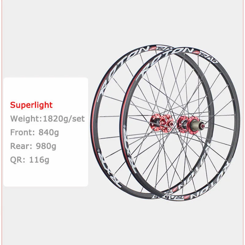 マウンテンバイクホイールセット 26/27.5/29インチ カーボンハブ 