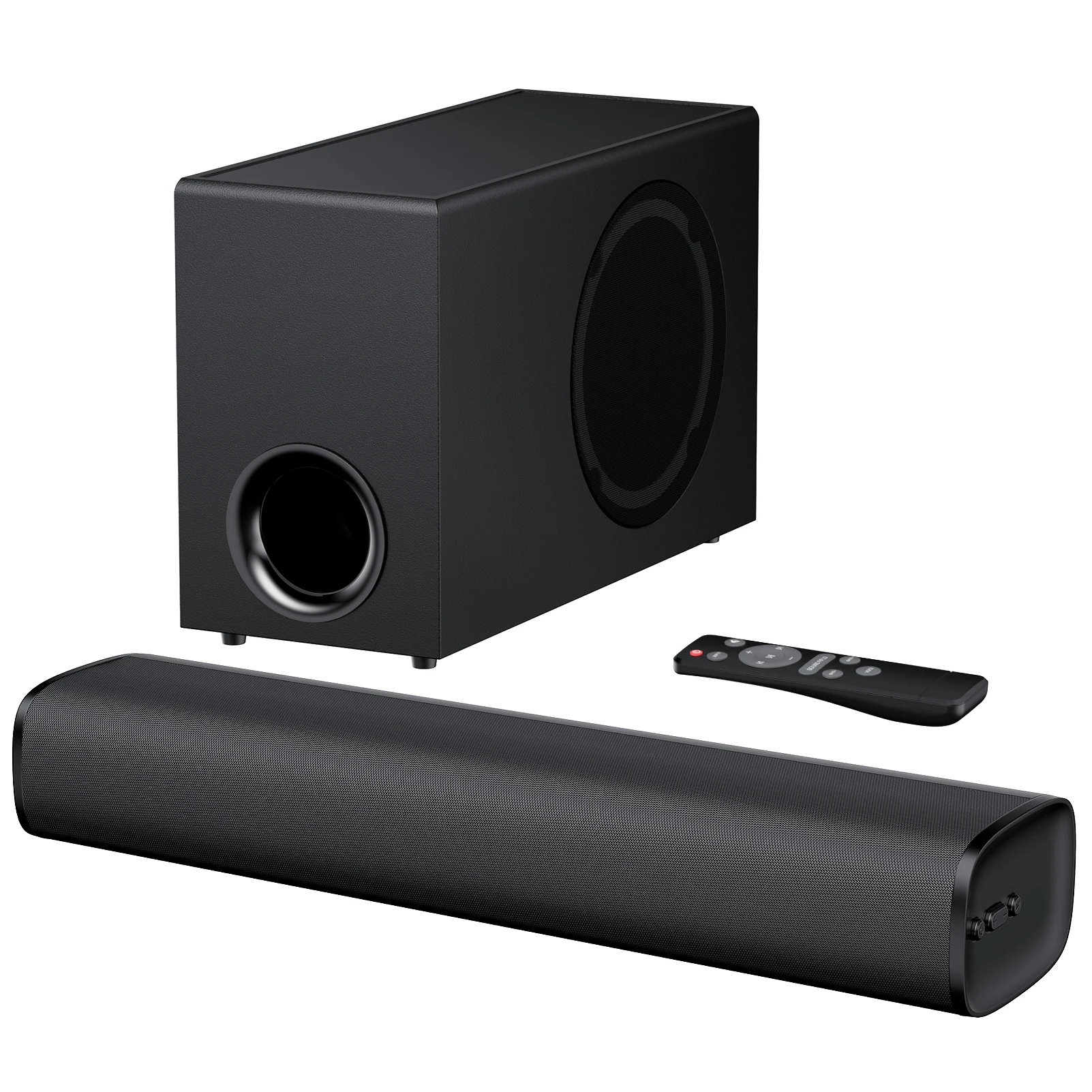 Sound Bar 110W 2.1CH Detachable BT Soundbar with Subwoofer 2-in-1 Home Theater Audio