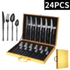 Black 16-piece set (with gold wooden box)