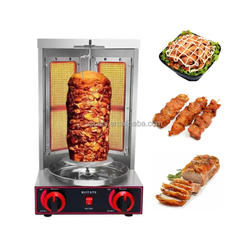 Combined Shawarma Machine Automatic Rotating Chicken Doner Kebab Machine with Griddle