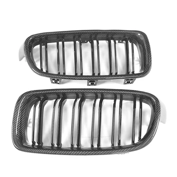 Double Slat Carbon Fiber Front Bumper Center Grill Grille for BMW F30 F31 F35 2013-2018