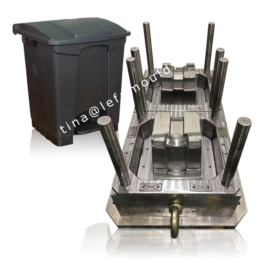 Хорошее качество пластиковая пресс-форма для мусорного бака с 2 емкостями