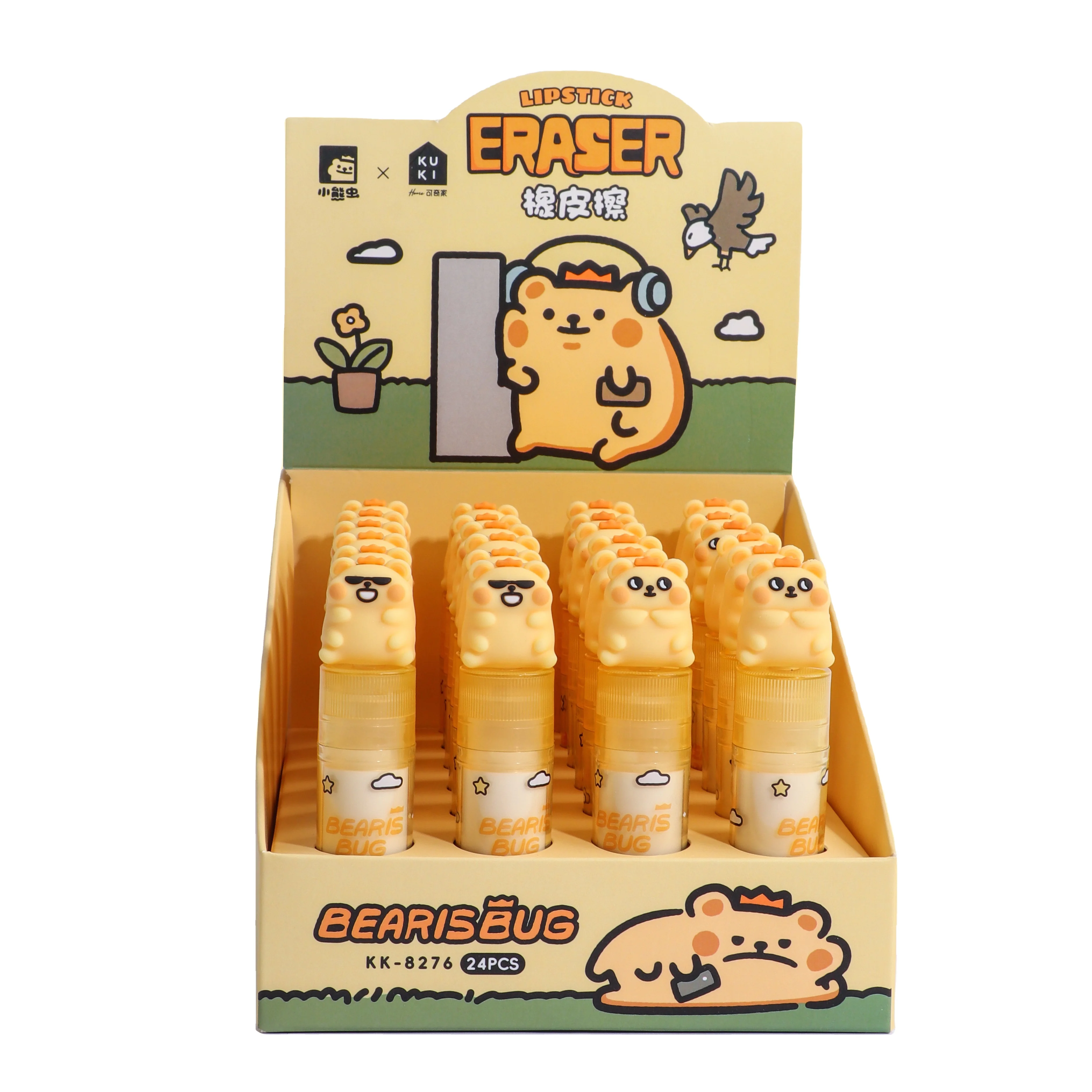 Лидер продаж от производителя школьные принадлежности детские модные милые кавайные 3d Милые спиральные медвежьи баки карандаш ластик