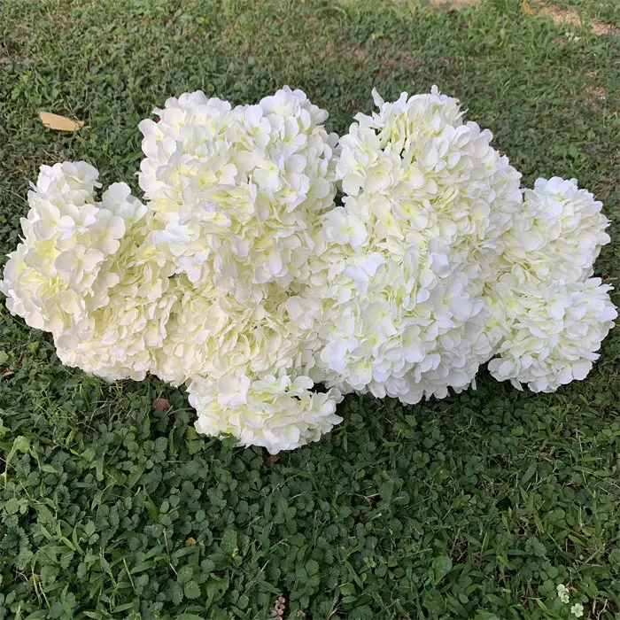 L163 Wholesale Ivory Bulk 5heads Hydrangeas Flowers Artificial Silk
