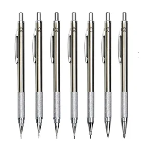 Bview Art Silver Body 2mm Thick Drafting Drawing Mechanical Pencil with HB Lead Hardness