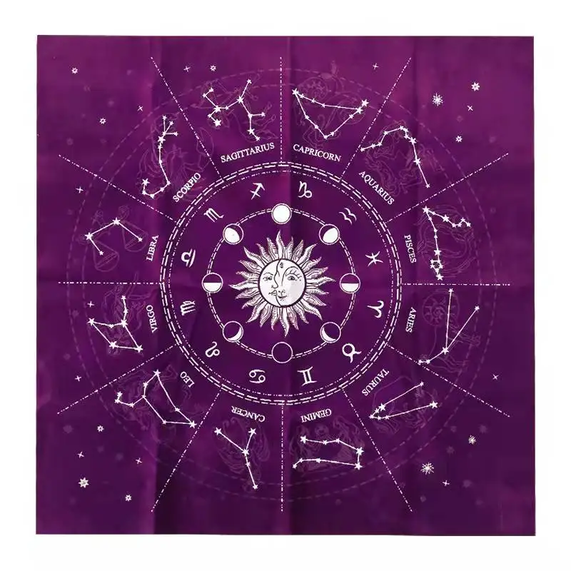 Tailai Tarot Card Divination Tablecloth Altar Cloth Pentacle Astrology for Tarot Enthusiasts Psychologists Board Game Cloth