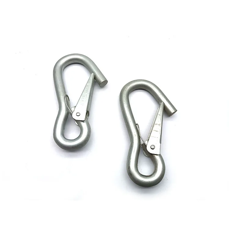 Carabiner Galvanized Steel Small Snap Hook Spring Hook Zinc Plated Safety Hook Rigging Hardware Ctr Carbine
