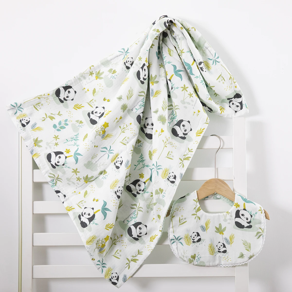 Super soft Waffle baby blanket cotton baby bibs adjustable absorbent baby bibs