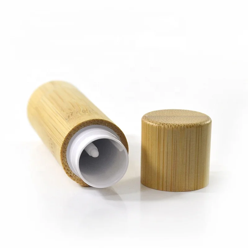 5ml Empty Cosmetic Lip Balm Container 5g Bamboo Wood Lipstick Tube