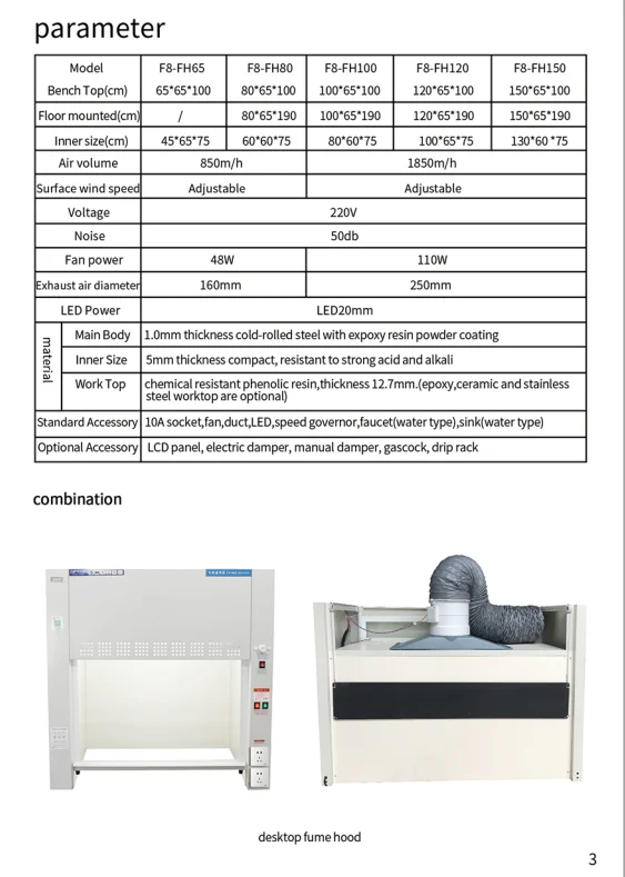 F8-PD-W1000 Intelligent Control Laboratory Fume Hood Ventilation Lab Equipment/Cupboard for Hospital Workshop OEM China Factory