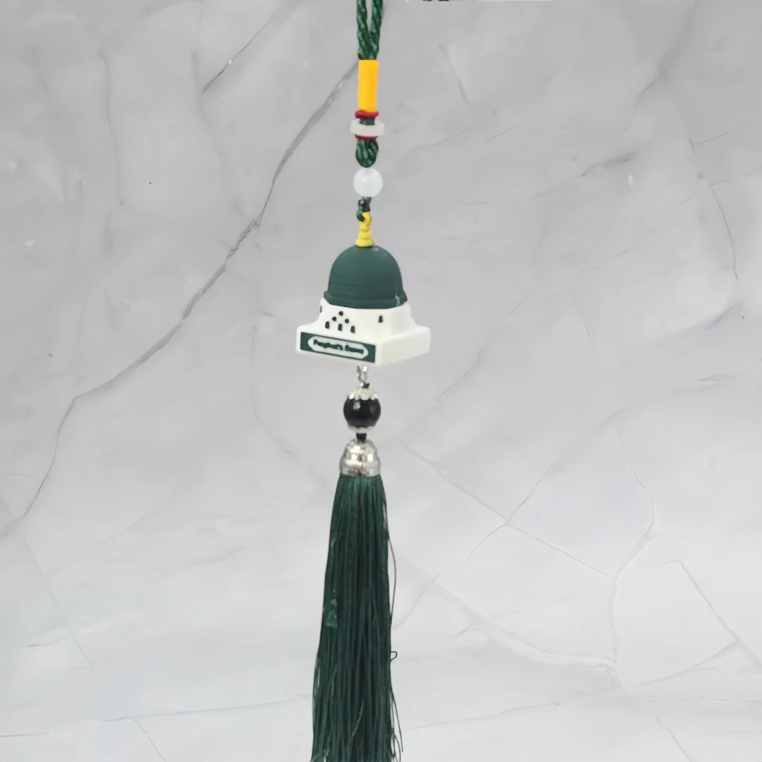 Eid Al-Fitr Resin Ornament Car-Mounted Muslim Kaaba Mosque-Shaped Rearview Mirror Pendant