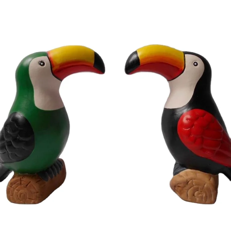 Миниатюрная фарфоровая статуэтка с животными ручной работы 2 фигурка попугая Ара коллекционные предметы подарок